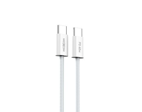 USB data kabl MOXOM MX-CB238 PD 60W Type-C na Type-C beli (MS).