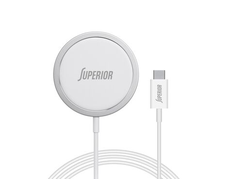 Bezicni punjac Magsafe Superior SU-0207 15W sa Type C kablom beli (MS).