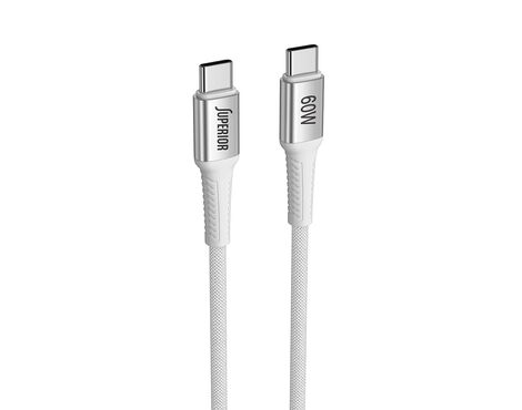 USB data kabl Superior SU-K151 pleteni Fast 60W 3A Type-C na Type-C 1m beli (MS).