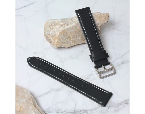 Narukvica kozna klasik - smart watch Samsung 4, 5 20mm siva kopca crna.