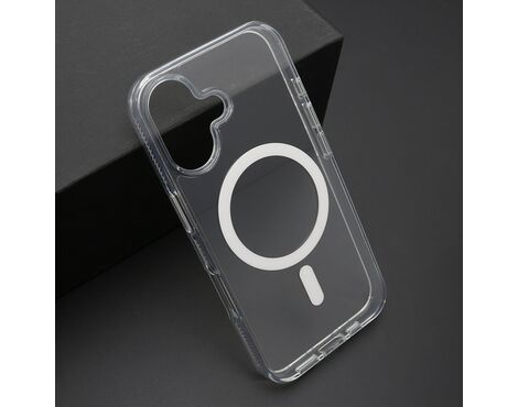 Futrola COLOR FRAME MagSafe - iphone 16 (6.1) srebrna (providna) (MS).