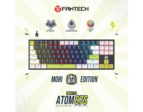 Tastatura Mehanicka Gaming Fantech MK877S RGB Atom 87S Mori plava (Blue switch).