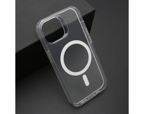 Futrola COLOR FRAME MagSafe - iPhone 15 srebrna (providna) (MS).