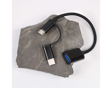 Kabl OTG type C micro USB na USB Z 3.0 JWD crni.