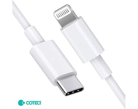 Data kabl Coteci CS2165 3A PD na iPhone lightning beli 1m.