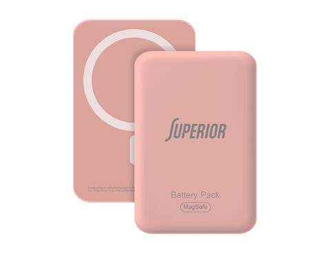 Univerzalna Back Up Baterija MagSafe Superior 15W 5000 mAh roze (MS).
