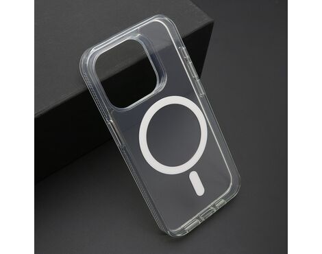 Futrola COLOR FRAME MagSafe - iPhone 15 Pro (6.1) srebrna (providna) (MS).