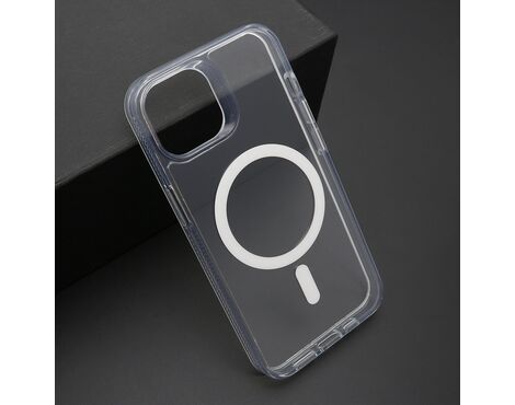 Futrola COLOR FRAME MagSafe - iPhone 14 (6.1) srebrna (providna) (MS).