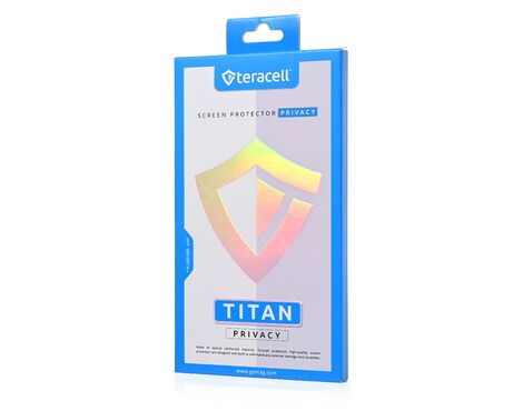 Zastitno staklo Tempered Glass Privacy Teracell Titan 2.5D - iPhone 15 Plus/16 Plus 6.7 crni.