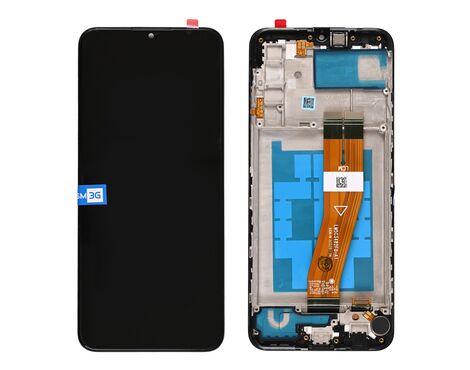 LCD displej (ekran) - Samsung A025/Galaxy A02s (GH81-20181A) (163mm) + touchscreen + frame black (crni) FULL ORG-SP.