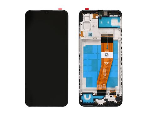 LCD displej (ekran) - Samsung A035/Galaxy A03 (GH81-21626A) (163mm) + touchscreen + frame black (crni) FULL ORG-SP.