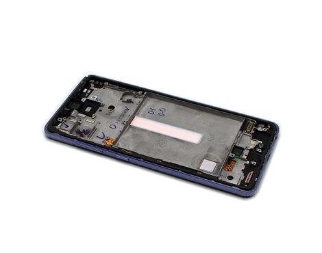 LCD displej (ekran) - Samsung A525F/A526B Galaxy A52 4G/5G + Touch screen + frame violet Full ORG EU (GH82-25524C/25526C/25754C/25602C) (MS).