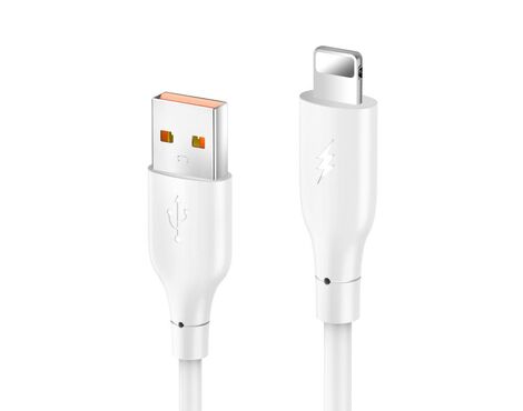 Data kabl KONFULON DC64, 3A, USB iPhone Lightning beli 1m.