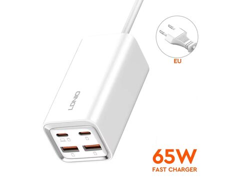 Kucni punjac LDNIO A4610C, QC4+, PD3.0, PPS, 65W beli.