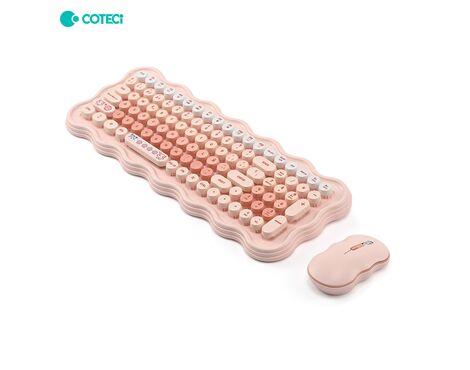 Combo mis i tastatura Coteci OF-056 roze.
