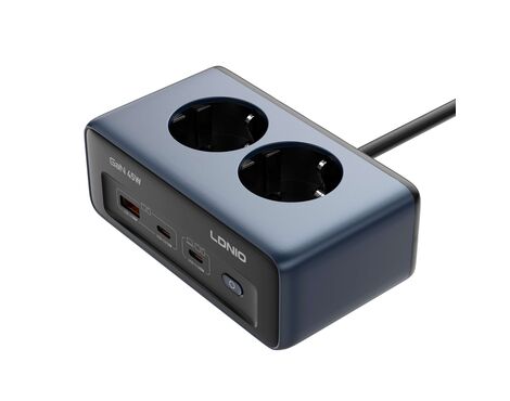 Produzni kabl LDNIO SE3, 2 uticnice, USB, 2xPD, 5u1, GAN, 45W total power.