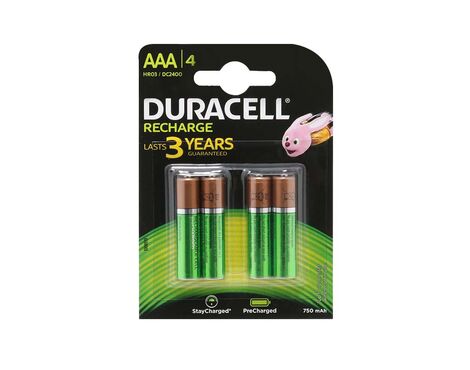 Baterija NiMh punjiva 1.2V 750mAh AAA HR03 blister 4/1 Duracell (MS).