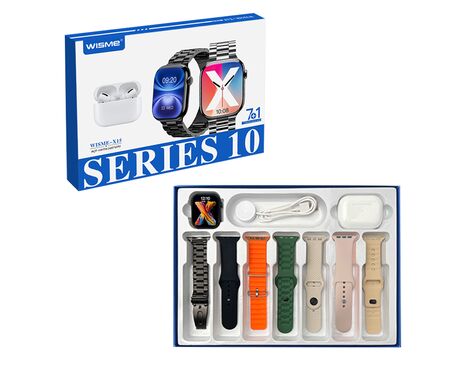 Smart watch WISME-X15 crni i bluetooth slusalice set (7 narukvica) (MS).