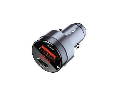 Auto punjac Moxom MX-VC44 USB-A 18W+Type-C PD30W bez kabla crni (MS).