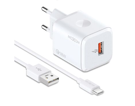 Kucni punjac Moxom MX-HC162 18W 3A Type C beli (MS).