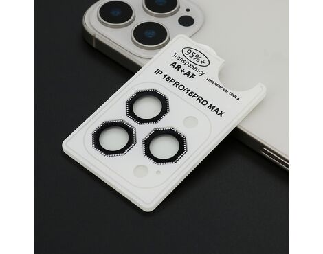 Folija - zastitu kamere OCTAGON DIAMOND za iPhone 16 Pro (6.3)/16 Pro Max (6.9) crna (MS).