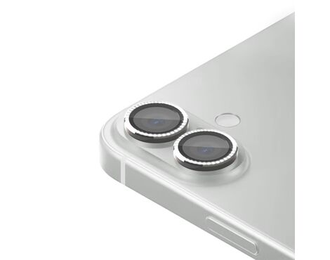 Folija - zastitu kamere DIAMOND za iPhone 16 (6.1)/16 Plus (6.7) srebrna (MS).
