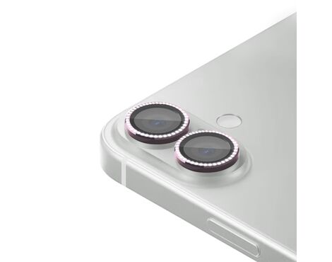 Folija - zastitu kamere DIAMOND za iPhone 16 (6.1)/16 Plus (6.7) roze (MS).