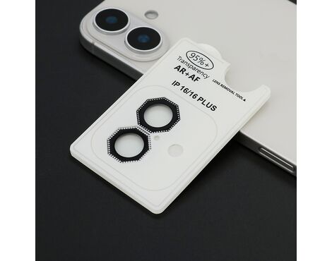 Folija - zastitu kamere OCTAGON DIAMOND za iPhone 16 (6.1)/16 Plus (6.7) crna (MS).