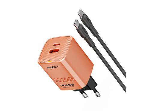 Kucni punjac MOXOM MX-HC302 35W PD Type C na Type C narandzasto (MS).