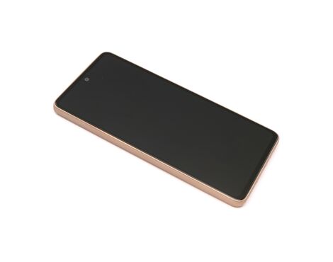 LCD displej (ekran) - Samsung A536 Galaxy A53 5G + Touch screen + frame gold/peach Full ORG EU (GH82-28024D/28025D) (MS).