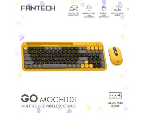 Combo mis tastatura wireless Fantech WK-899 GO mochi101 zuta.