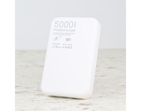 Univerzalna Back Up Baterija prenosiva baterija Magsafe Oxpower PD W5 5000mAh bela.
