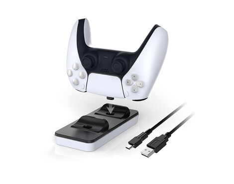 Dobe TP5-0505 stalak-punjac - dva gamepada PS5 bel1.