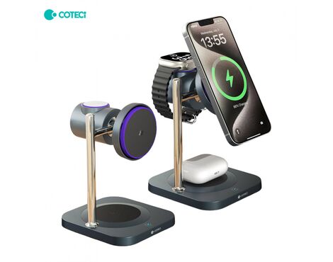 Wireless punjac Coteci BS-025 3u1 - mobilni telefon/slusalice/pametni sat crni.