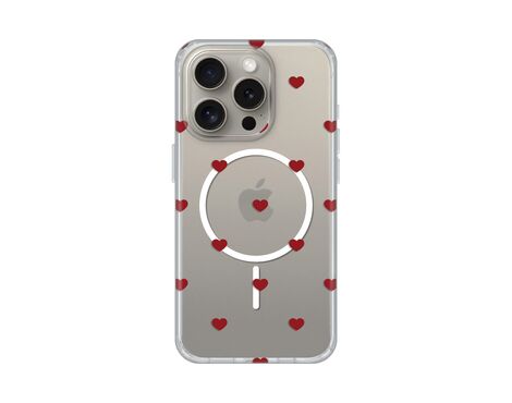 Futrola print Magsafe - iPhone 15 Pro 6.1 Red Hearts.