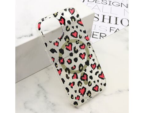 Futrola LEOPARD MagSafe - iPhone 15 roze (MS).