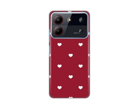 Silikonska futrola PRINT Skin - ZTE Blade A54 Burgundy Hearts.