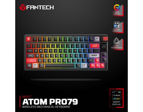 Tastatura Mehanicka Gaming Fantech MK917 RGB Atom PRO79 Wireless crna (Red switch).