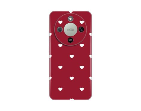 Silikonska futrola PRINT Skin - Huawei Honor Magic 8 Lite Burgundy Hearts.