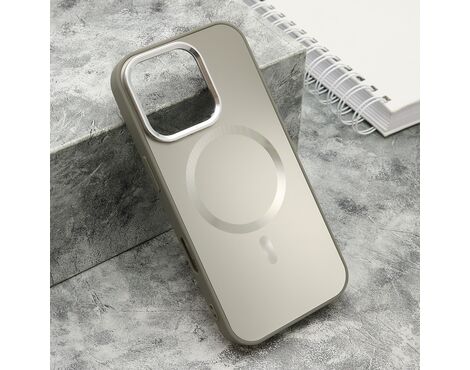 Futrola COLOR METAL MagSafe - iPhone 16 Pro (6.3) srebrna (big camera) (MS).