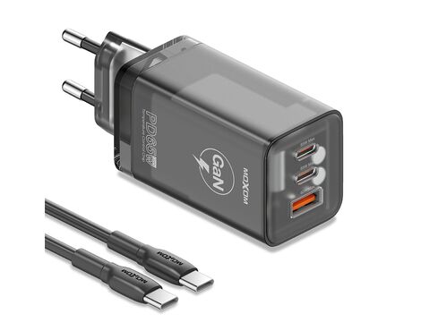 Kucni punjac MOXOM LX-HC824 60W PD Type C na Type C crni (MS).