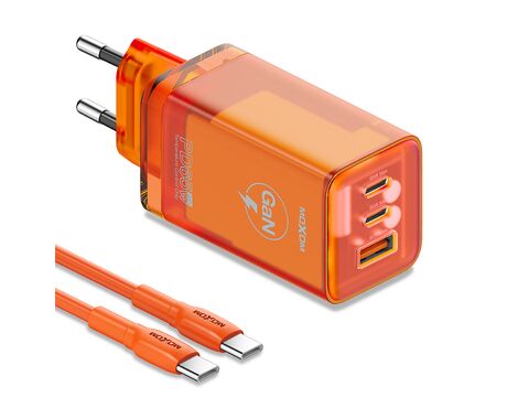 Kucni punjac MOXOM LX-HC824 60W PD Type C na Type C narandzasti (MS).