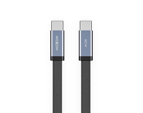 USB data kabl MOXOM MX-CB372 pleteni Fast 60W 3A Type-C na Type-C 1m crni (MS).