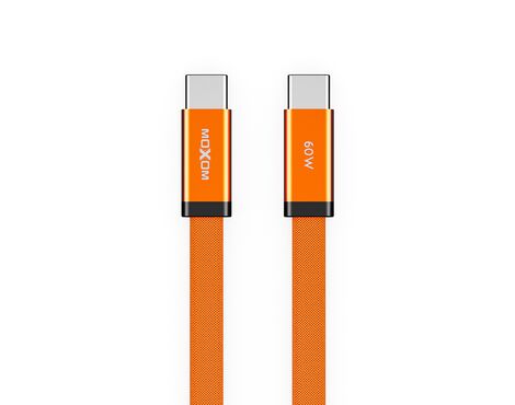 USB data kabl MOXOM MX-CB372 pleteni Fast 60W 3A Type-C na Type-C 1m narandzasti (MS).