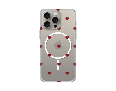 Futrola print Magsafe - iPhone 15 Pro Max 6.7 Red Hearts.