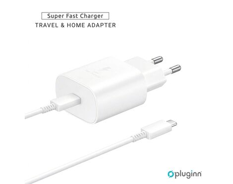 Kucni Punjac Pluginn AJ-25 KP-614C PD Fast 25W - Samsung sa PD Type C kablom CE beli.