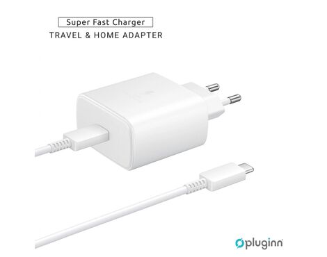 Kucni Punjac Pluginn AJ-45 KP45W PD Fast 45W - Samsung sa PD Type C kablom CE beli.