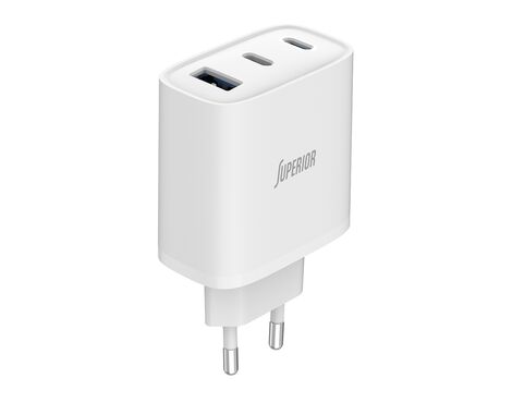 Kuciste punjaca Superior SU-6505ACCL 65W 3A GaN Fast PD + USB belo (MS).