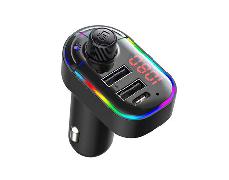 FM transmiter C12 USB PD Bluetooth 5.0 12-24V Handsfree slušalica crni.