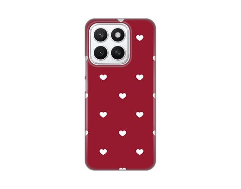 Silikonska futrola PRINT Skin - Huawei Honor X8c Burgundy Hearts.